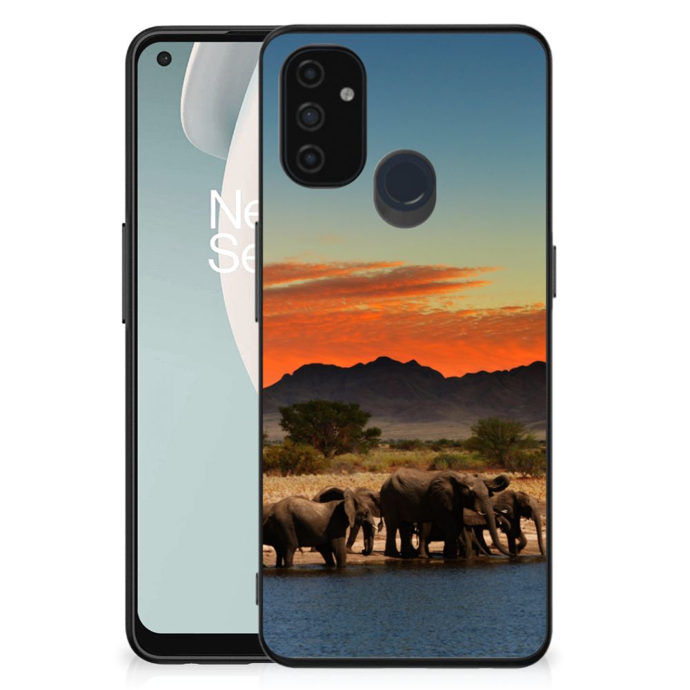 OnePlus Nord N100 Dierenprint Telefoonhoesje Olifanten