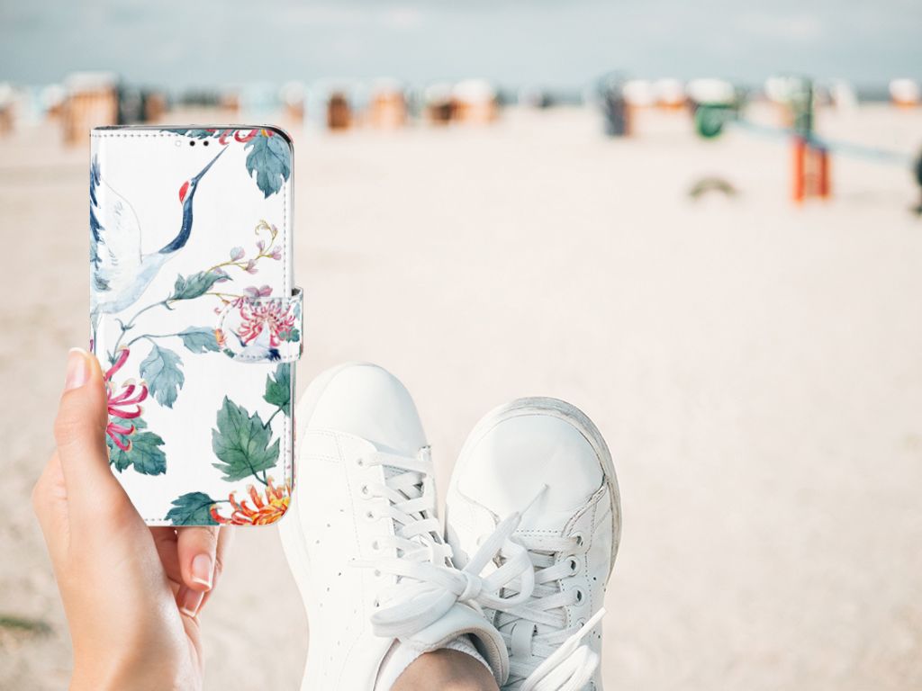 Motorola Moto G7 | G7 Plus Telefoonhoesje met Pasjes Bird Flowers