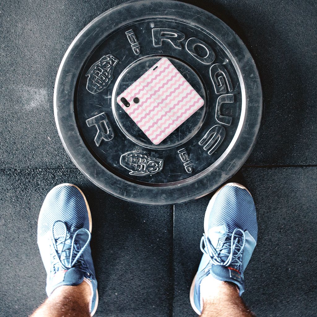 Huawei P Smart Plus Hoesje met Magneet Waves Roze