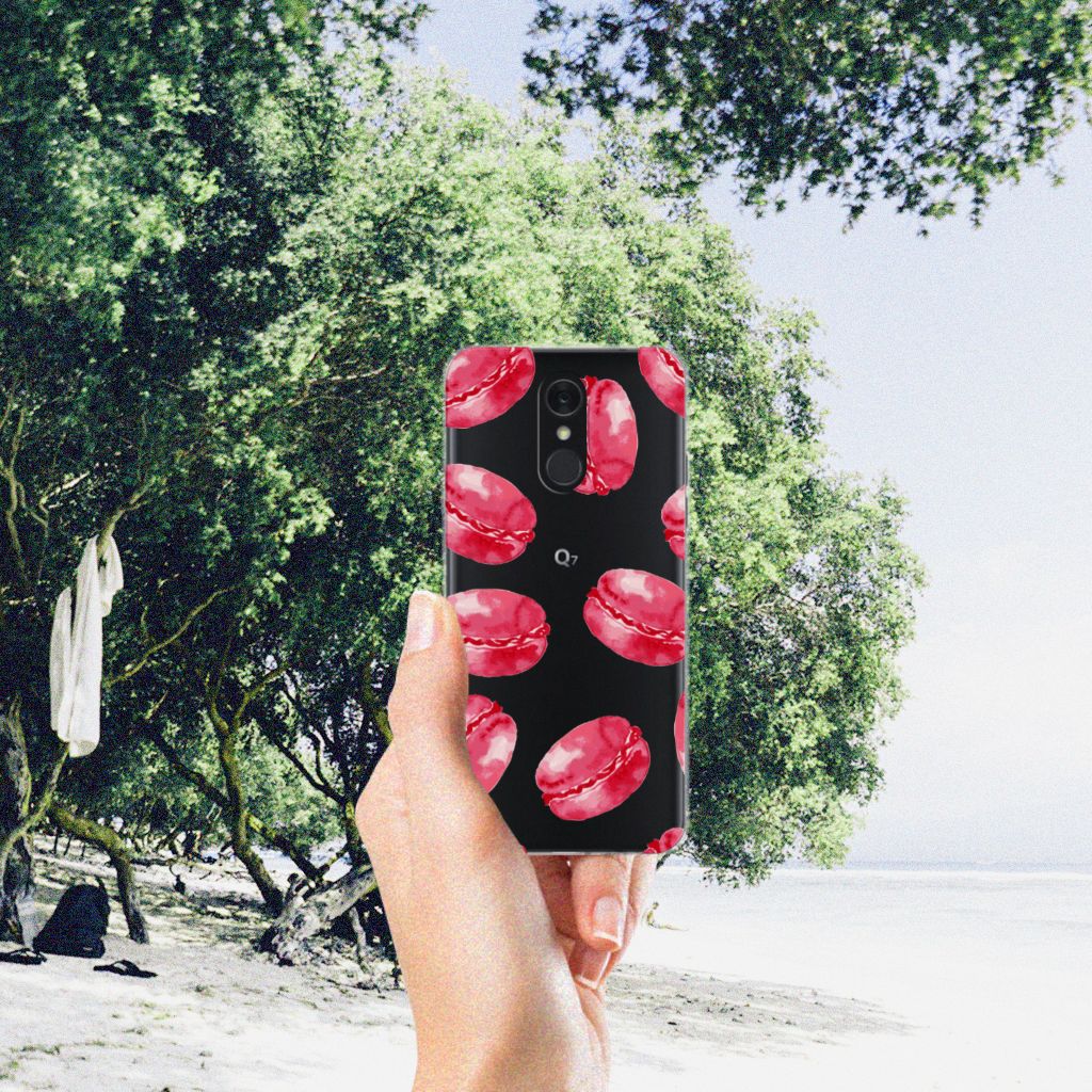 LG Q7 Siliconen Case Pink Macarons