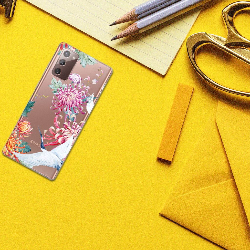 Samsung Note 20 TPU Hoesje Bird Flowers B2C Telecom