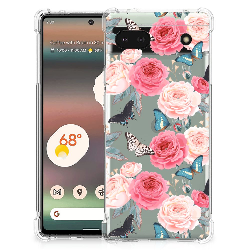 Google Pixel 6A Case Butterfly Roses