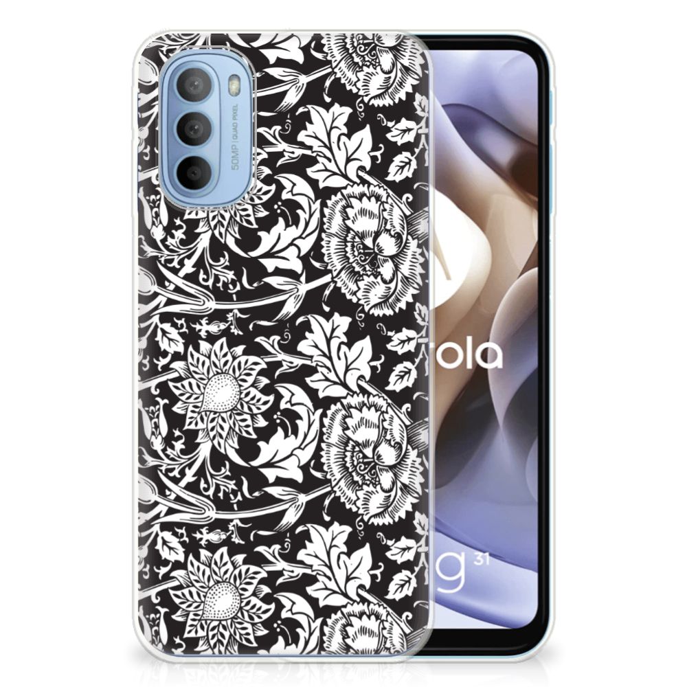 Motorola Moto G31 | G41 TPU Case Black Flowers B2C Telecom