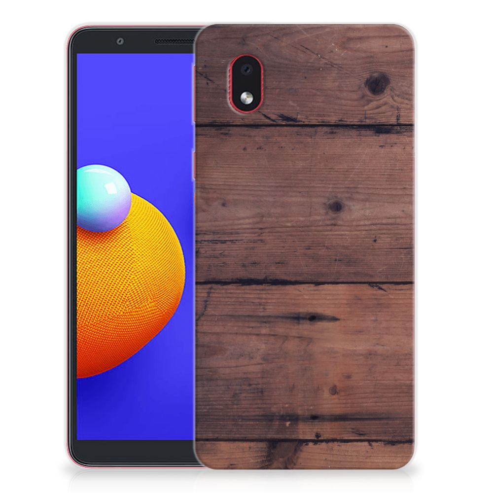 Samsung Galaxy A01 Core Bumper Hoesje Old Wood