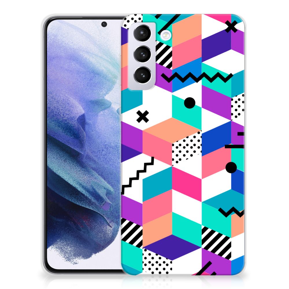 Samsung Galaxy S21 Plus TPU Hoesje Blokken Kleurrijk B2C Telecom