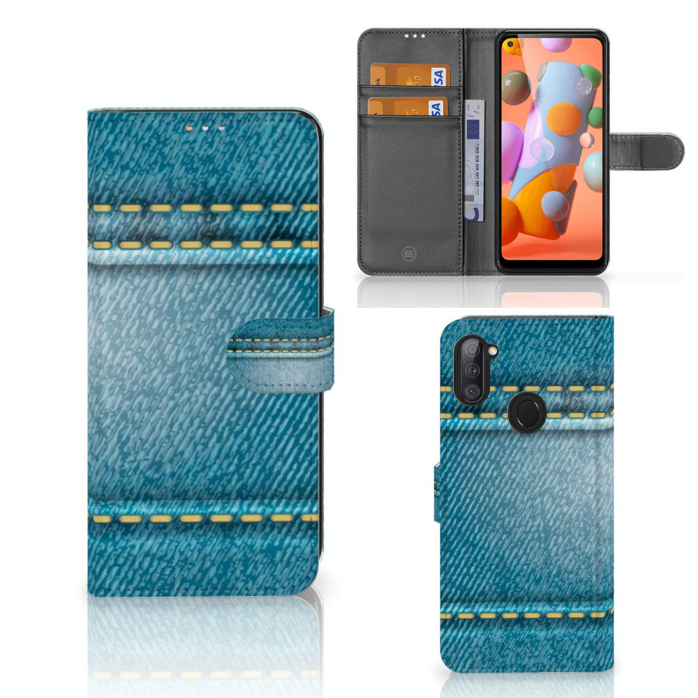 Samsung Galaxy M11 | A11 Wallet Case met Pasjes Jeans