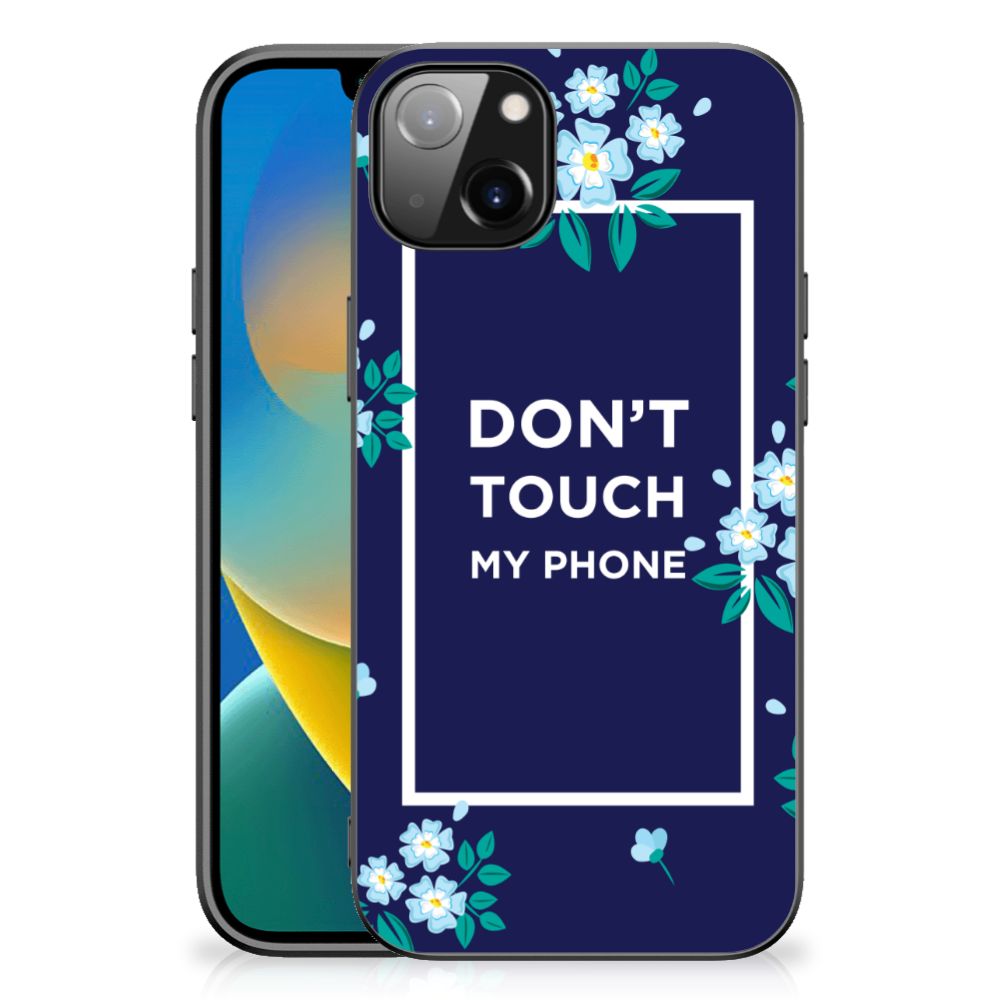iPhone 14 Plus Telefoon Hoesje Flowers Blue DTMP