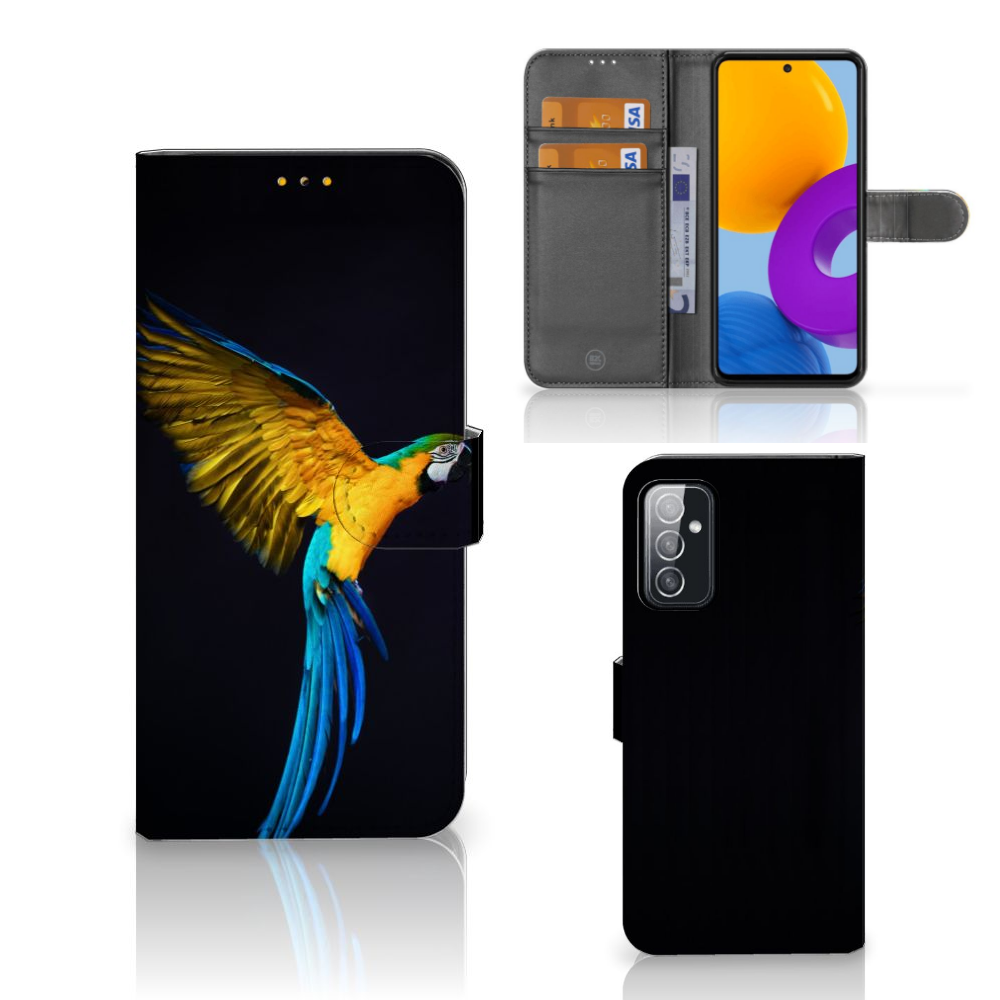 Samsung Galaxy M52 Telefoonhoesje met Pasjes Papegaai