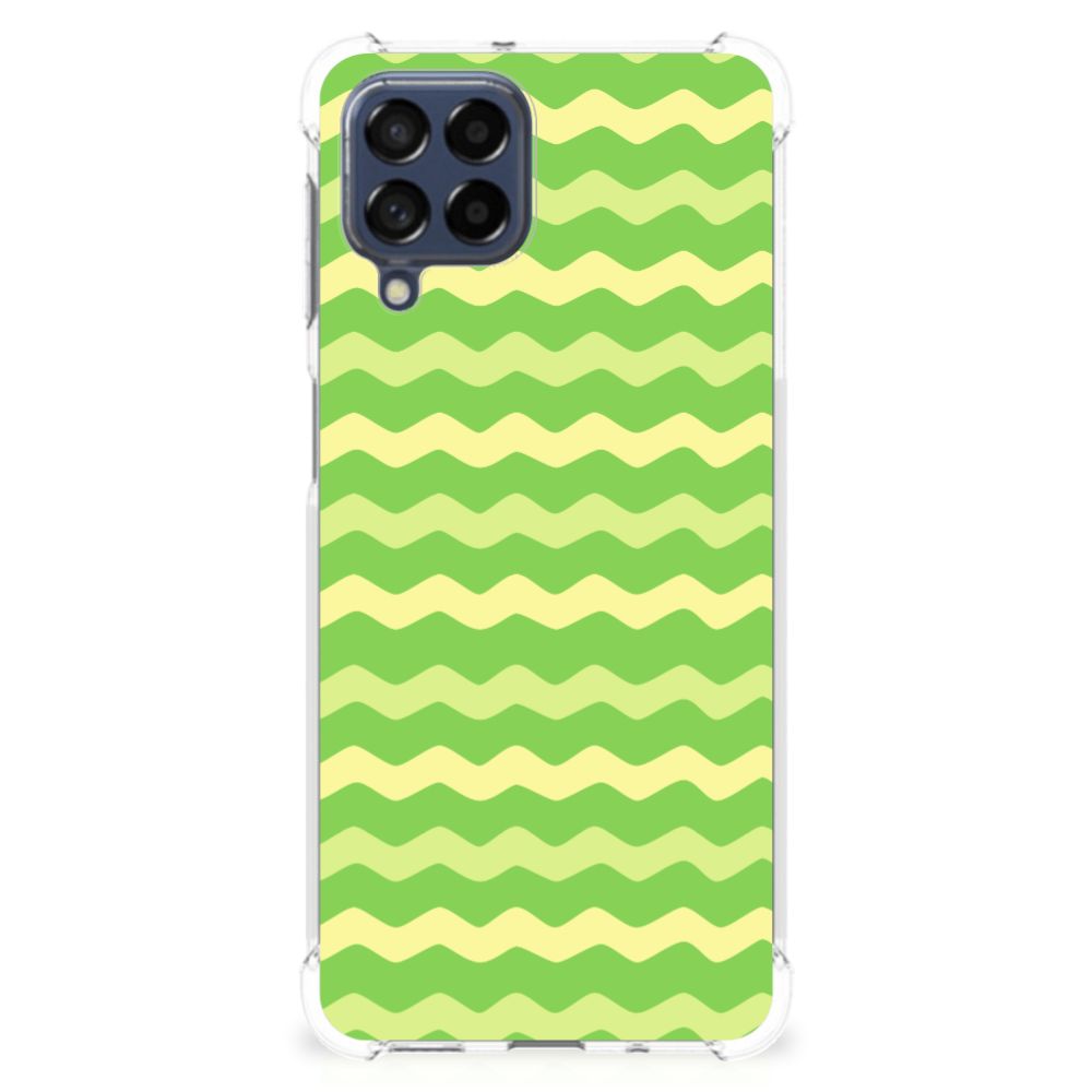 Samsung Galaxy M53 Doorzichtige Silicone Hoesje Waves Green B2C Telecom