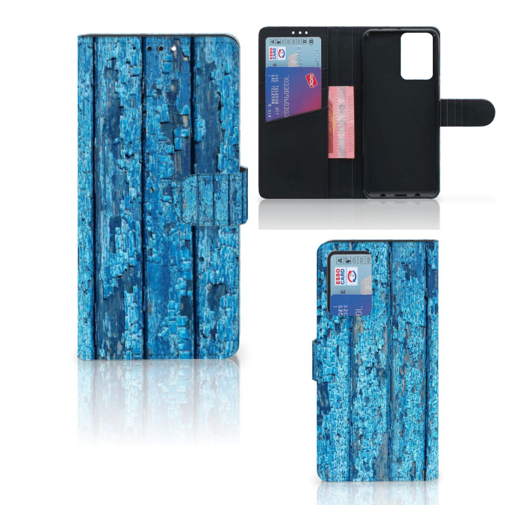 Xiaomi Redmi Note 10 Pro Book Style Case Wood Blue