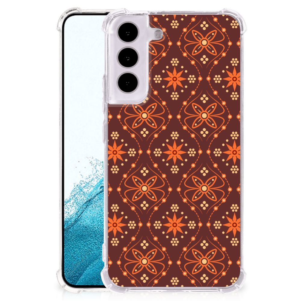 Samsung Galaxy S22 Doorzichtige Silicone Hoesje Batik Brown