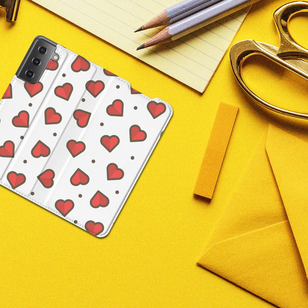 Samsung Galaxy S21 Hoesje met Magneet Hearts - B2C Telecom