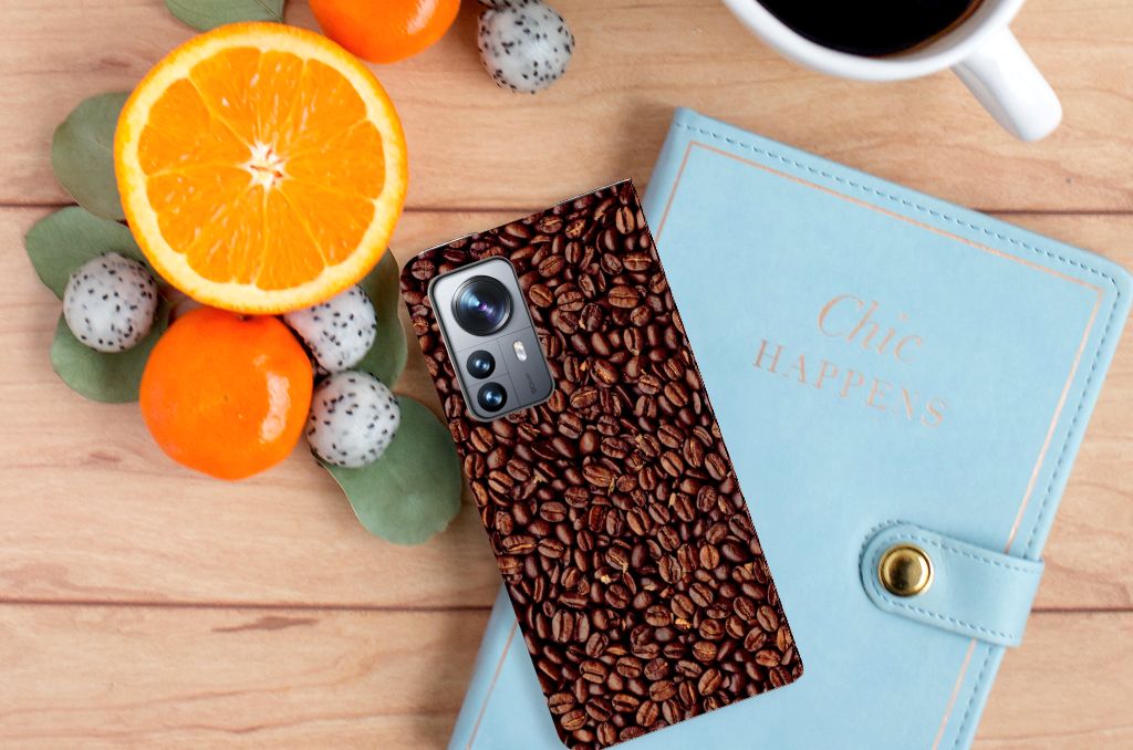 Xiaomi 12 Pro Flip Style Cover Koffiebonen - B2C Telecom