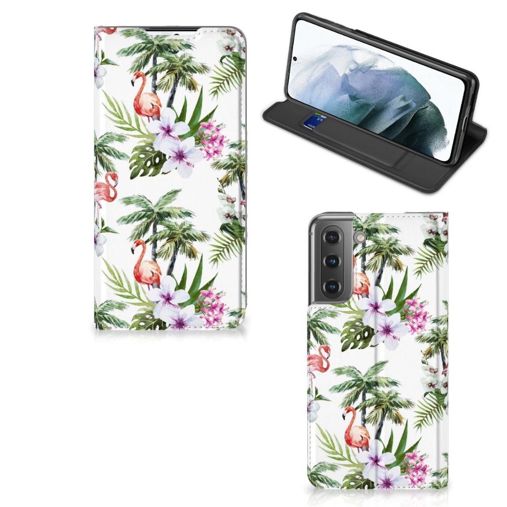 Samsung Galaxy S21 FE Hoesje maken Flamingo Palms