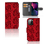 iPhone 13 Mini Hoesje Red Roses met prachtig rozenontwerp, inclusief vakjes voor pasjes en briefgeld đš.