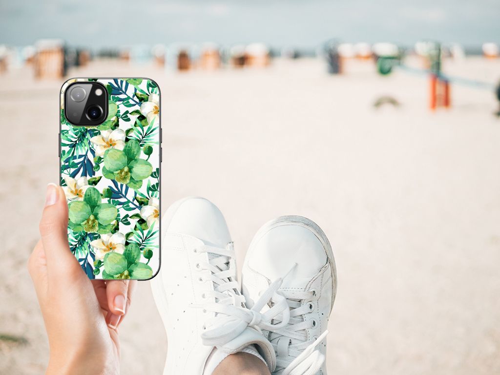 Apple iPhone 13 Bloemen Hoesje Orchidee Groen B2C Telecom
