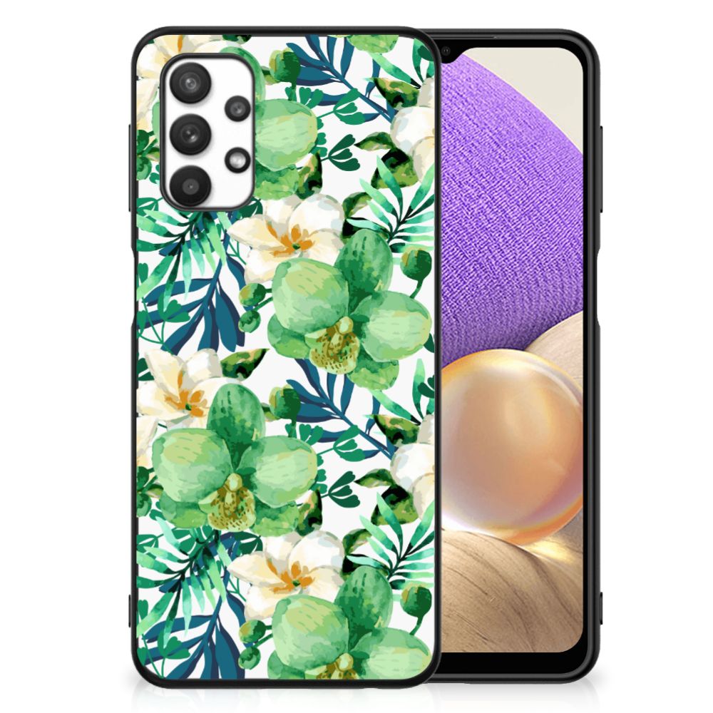 Samsung Galaxy A32 5G Bloemen Hoesje Orchidee Groen B2C Telecom