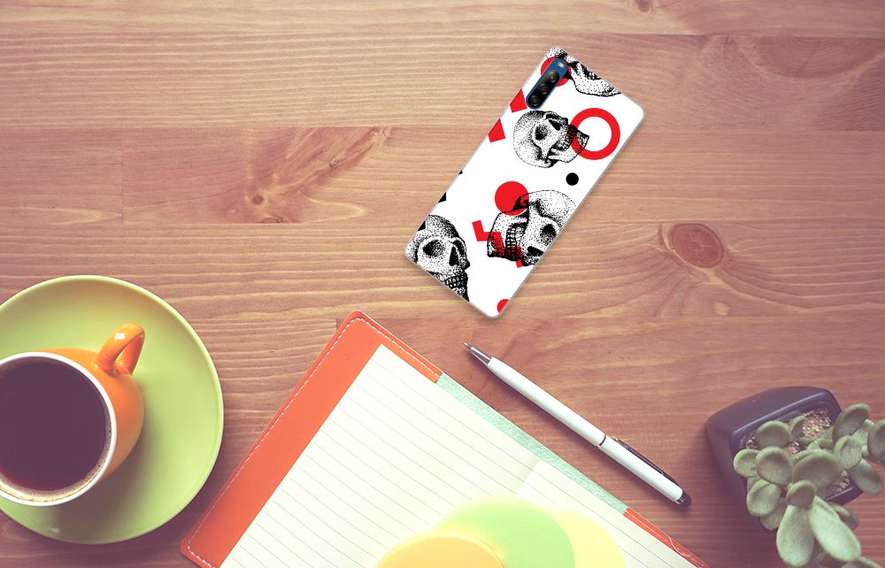 Silicone Back Case Sony Xperia L4 Skull Red B2C Telecom