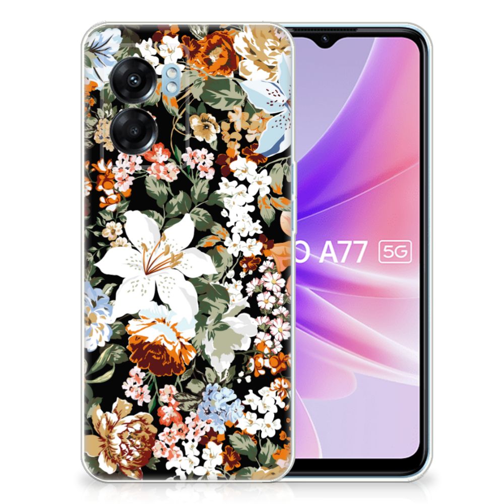 TPU Case voor OPPO A77 | A57 5G Dark Flowers B2C Telecom