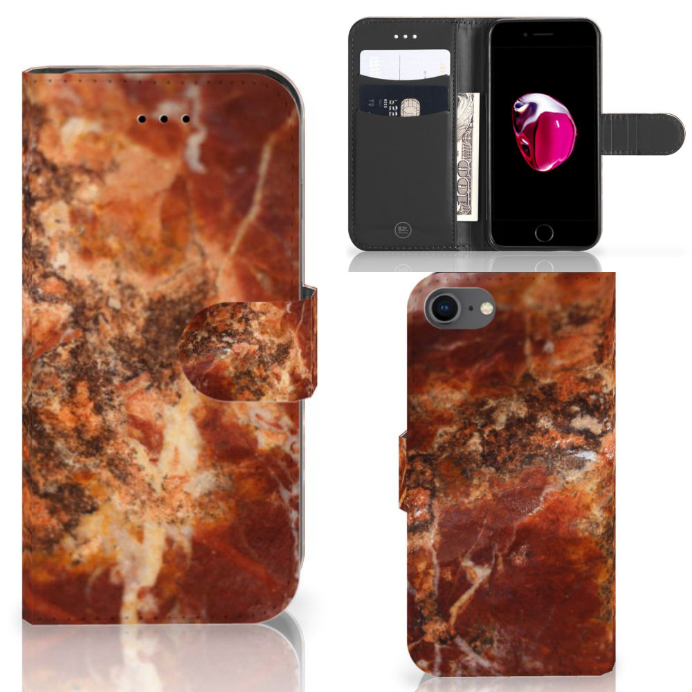 iPhone 7 | 8 | SE (2020) | SE (2022) Bookcase Marmer Bruin