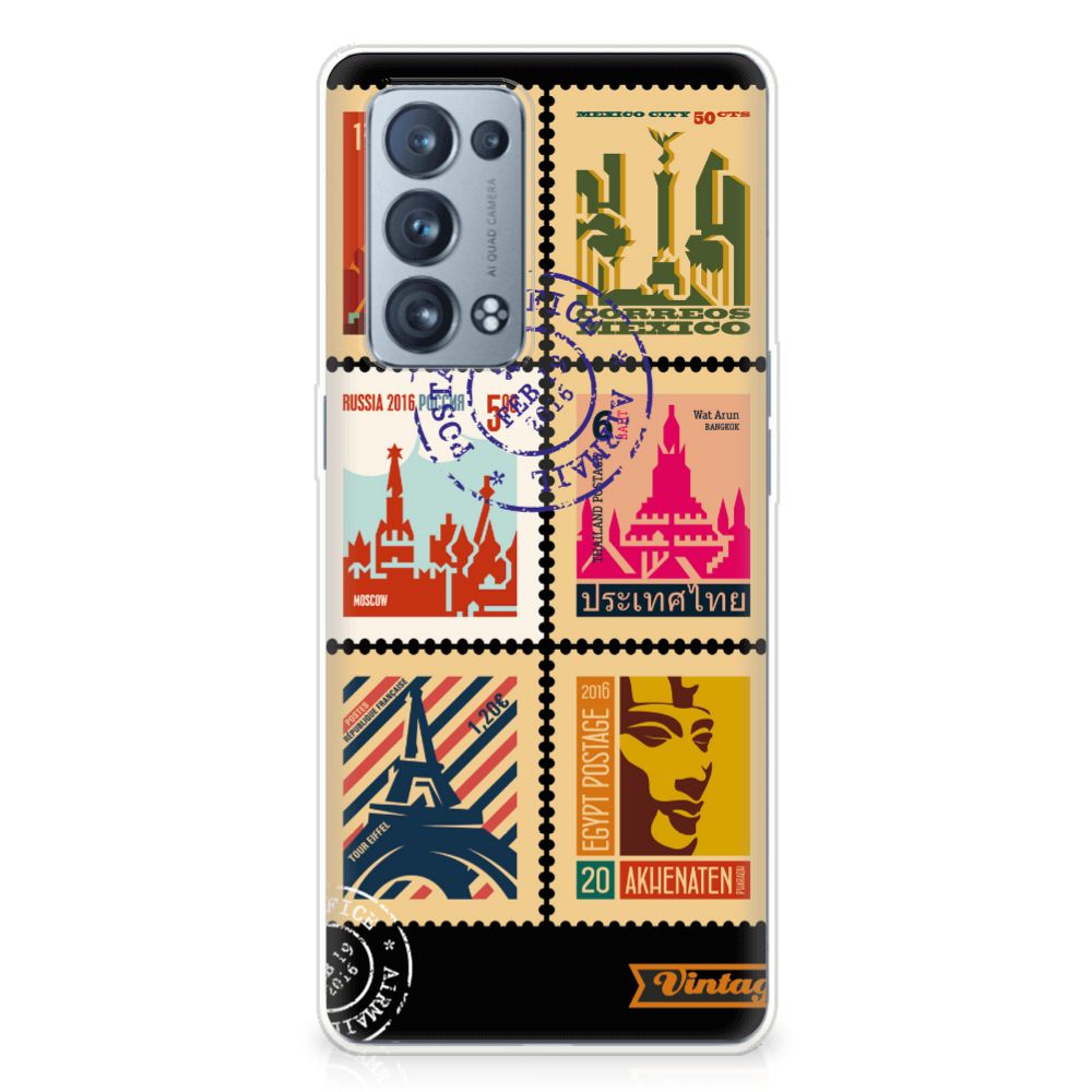 OPPO Reno 6 Pro Plus 5G Siliconen Back Cover Postzegels