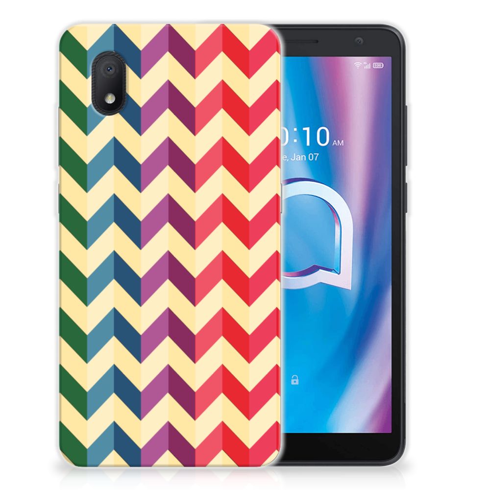 Alcatel 1B (2020) TPU bumper Zigzag Multi Color