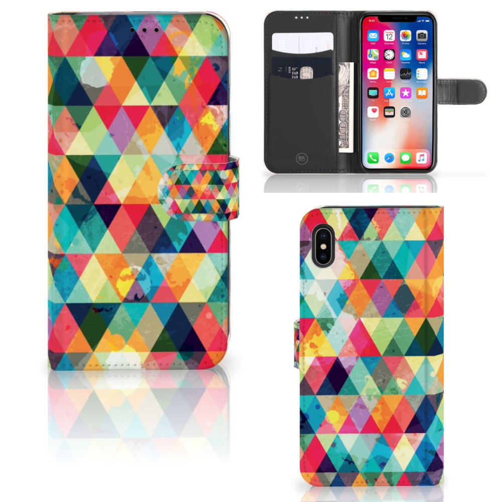 Apple iPhone Xs Max Telefoon Hoesje Geruit