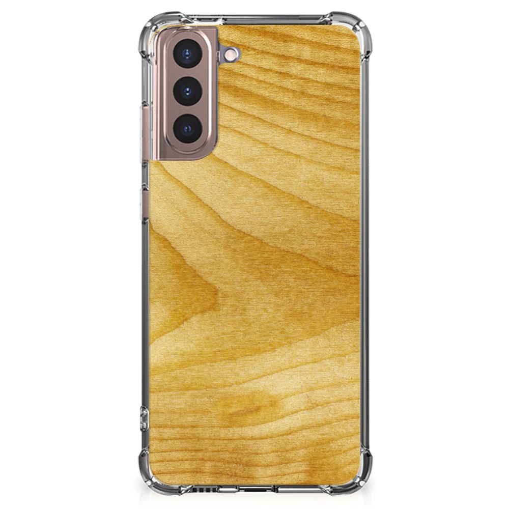 Samsung Galaxy S21 Plus Stevig Telefoonhoesje Licht Hout B2C Telecom