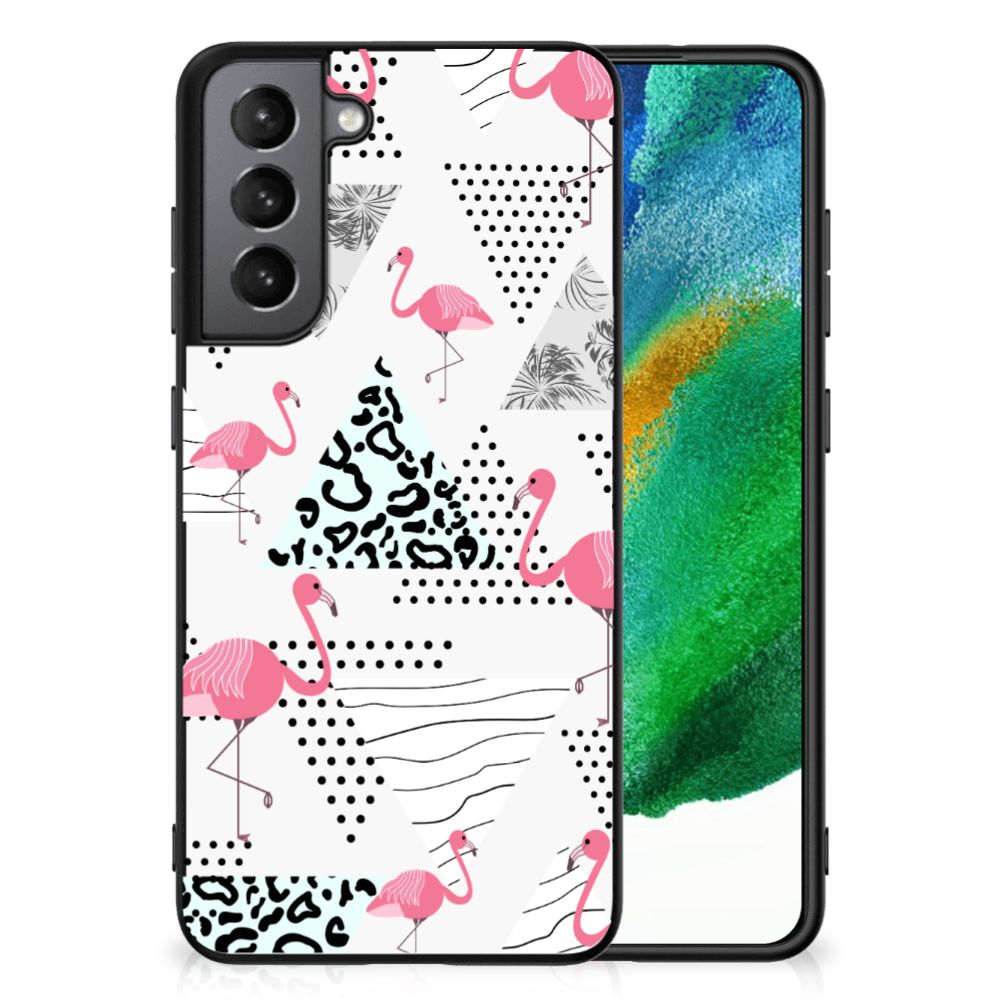 Samsung Galaxy S21FE Dierenprint Telefoonhoesje Flamingo Triangle