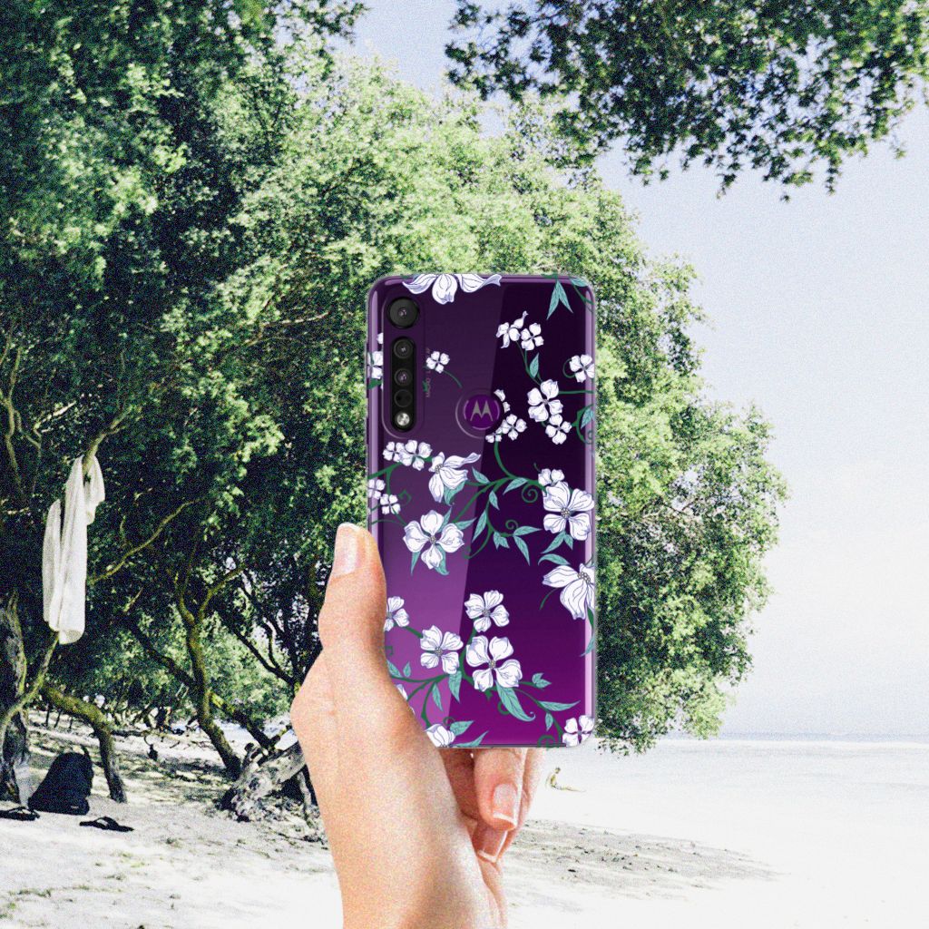 Motorola One Macro Uniek TPU Case Blossom White B2C Telecom