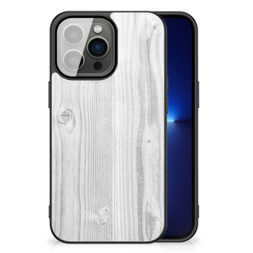 iPhone 13 Pro Houten Print Telefoonhoesje White Wood