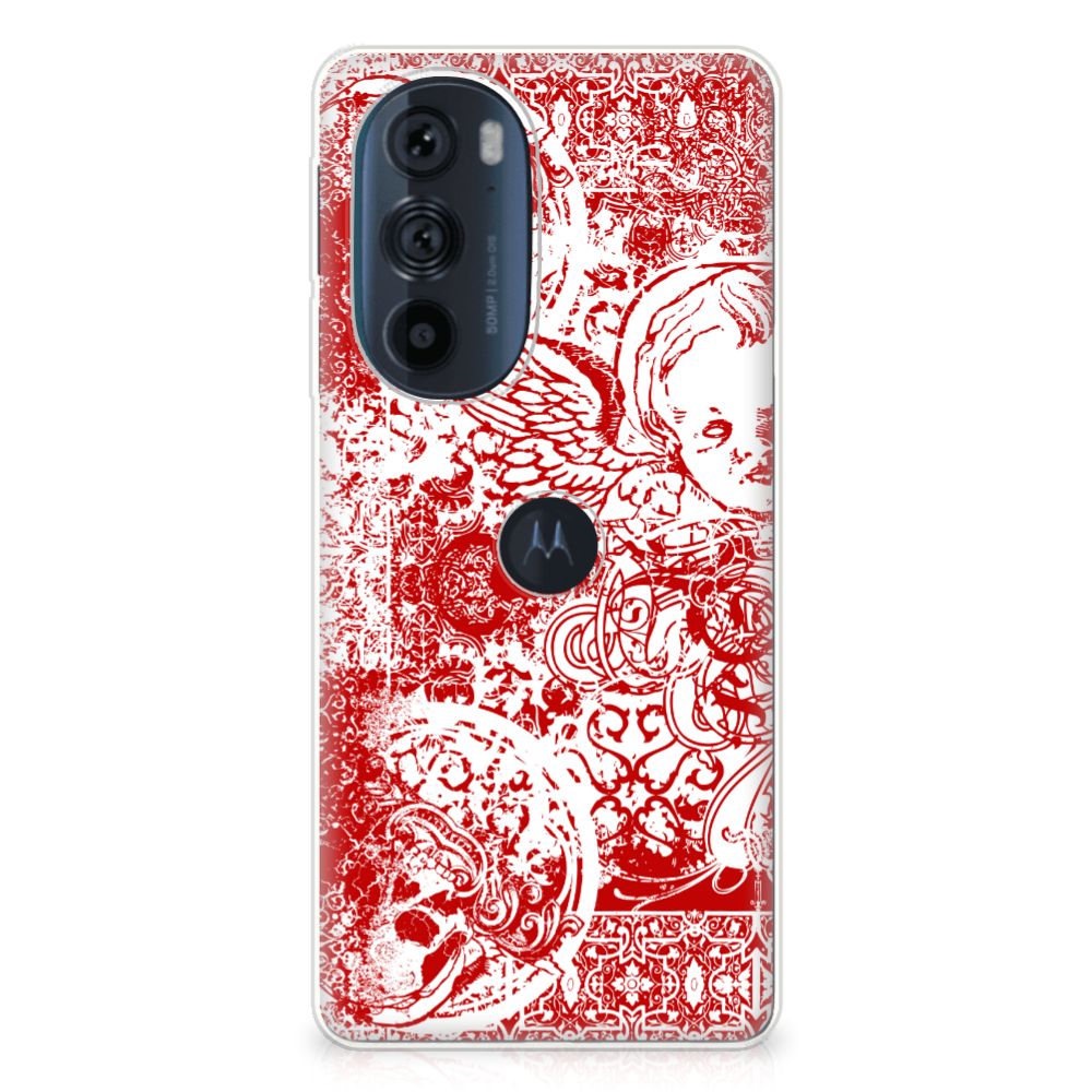 Silicone Back Case Motorola Edge 30 Pro Angel Skull Rood B2C Telecom