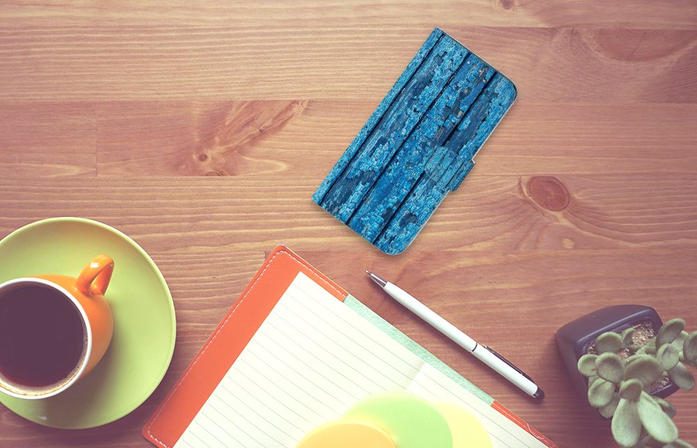 Samsung Galaxy A31 Book Style Case Wood Blue