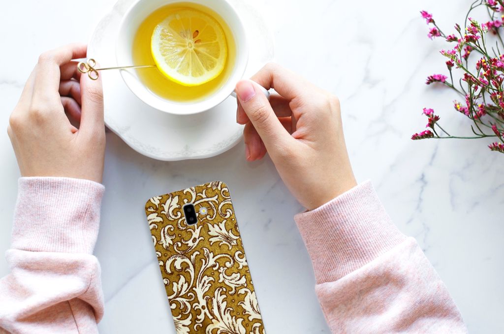 Siliconen Hoesje Samsung Galaxy J6 Plus (2018) Barok Goud