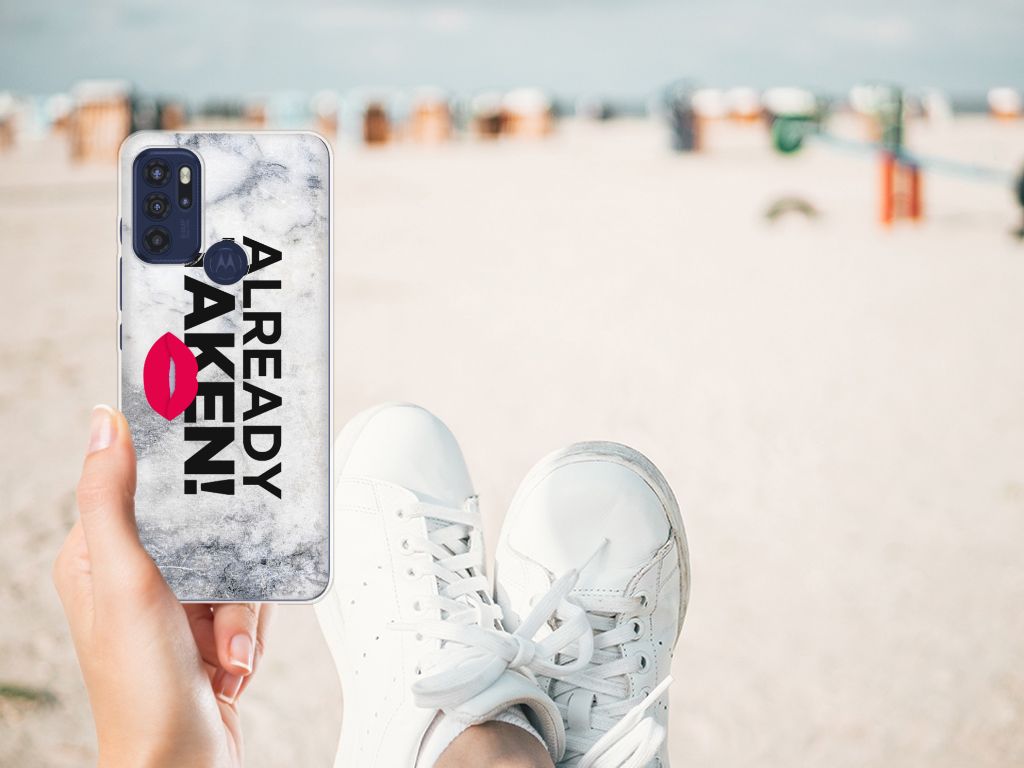 Motorola Moto G60s Siliconen hoesje met naam Already Taken White B2C Telecom