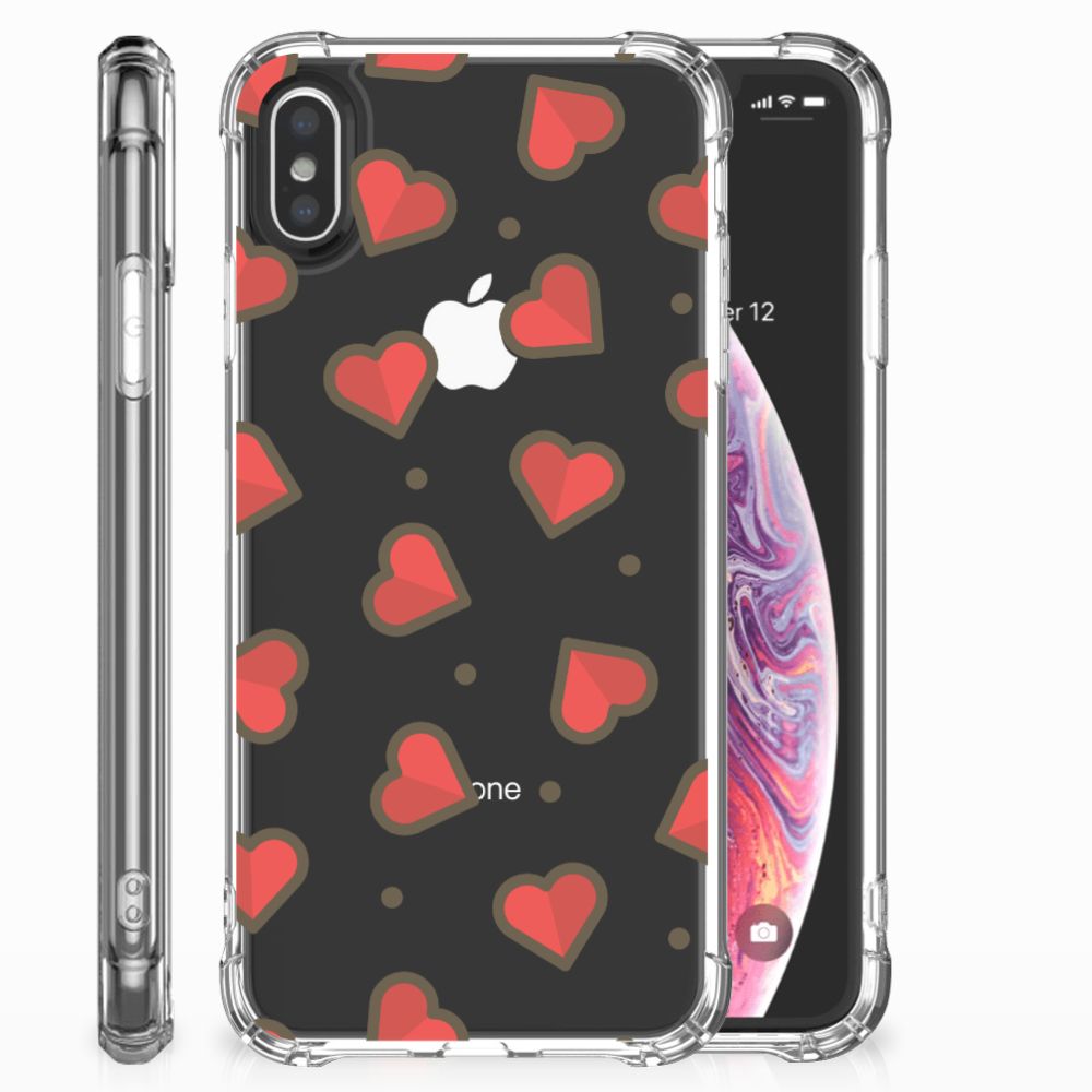 Apple iPhone X | Xs Doorzichtige Silicone Hoesje Hearts