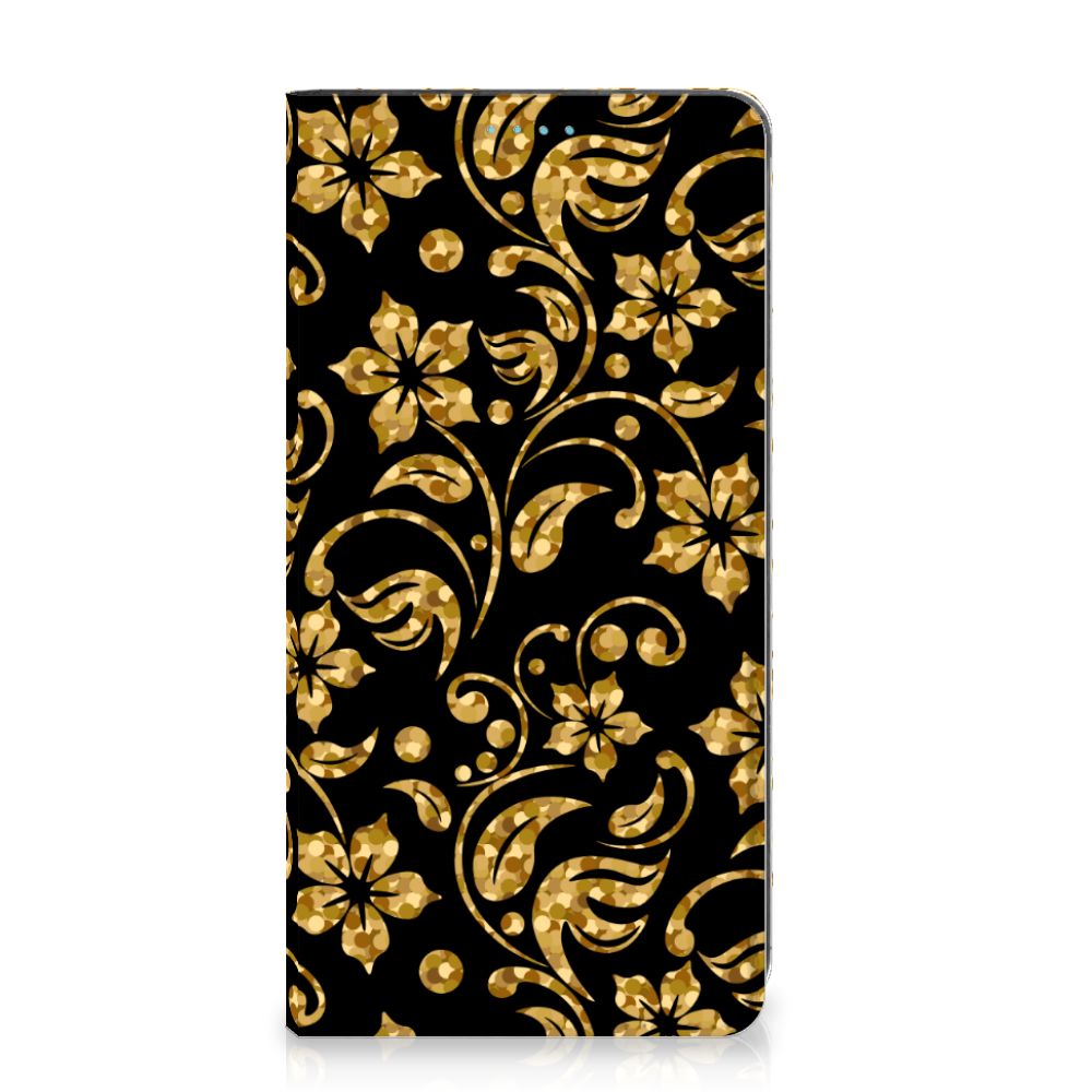 Samsung Galaxy A53 Smart Cover Gouden Bloemen