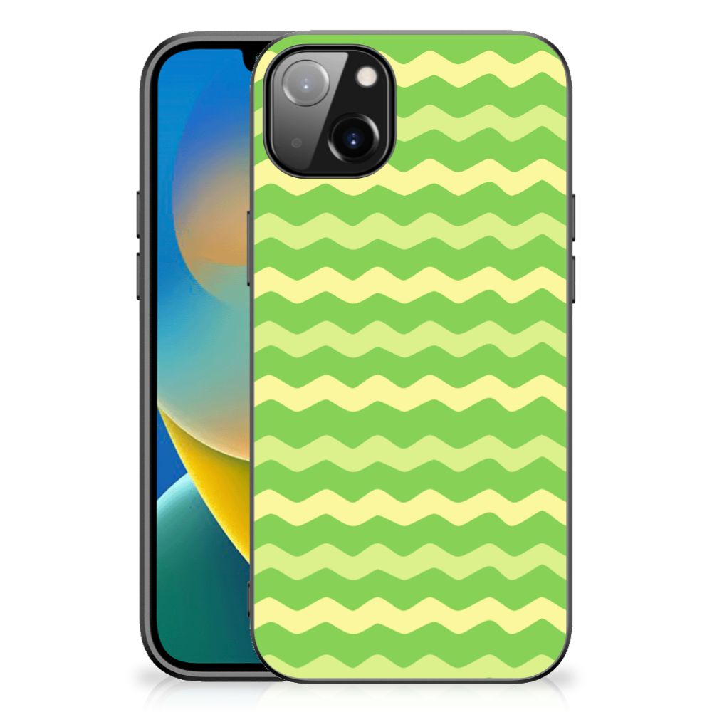 iPhone 14 Plus Back Case Waves Green
