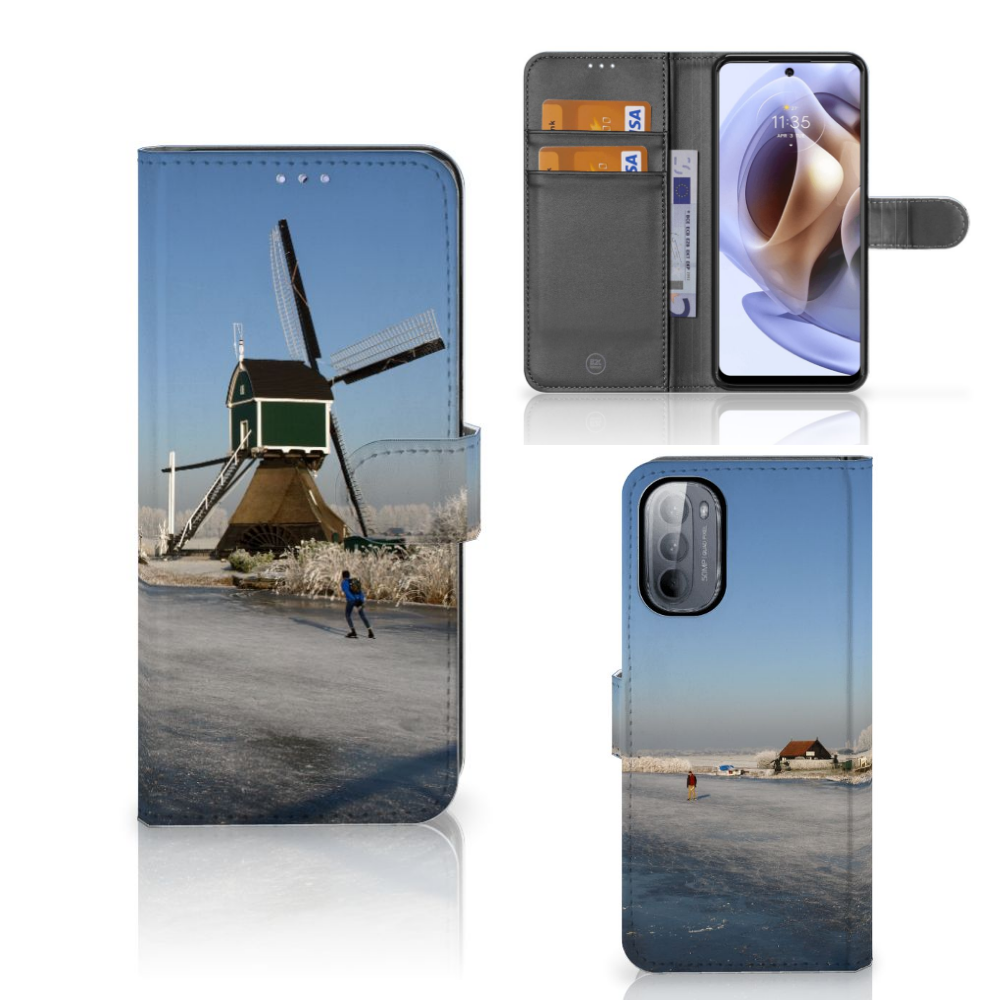Motorola Moto G31 | G41 Flip Cover Schaatsers