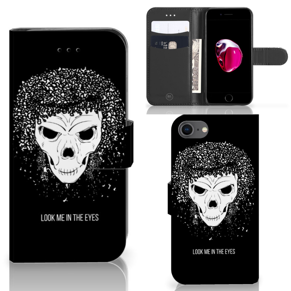 Telefoonhoesje met Naam iPhone 7 | 8 | SE (2020) | SE (2022) Skull Hair
