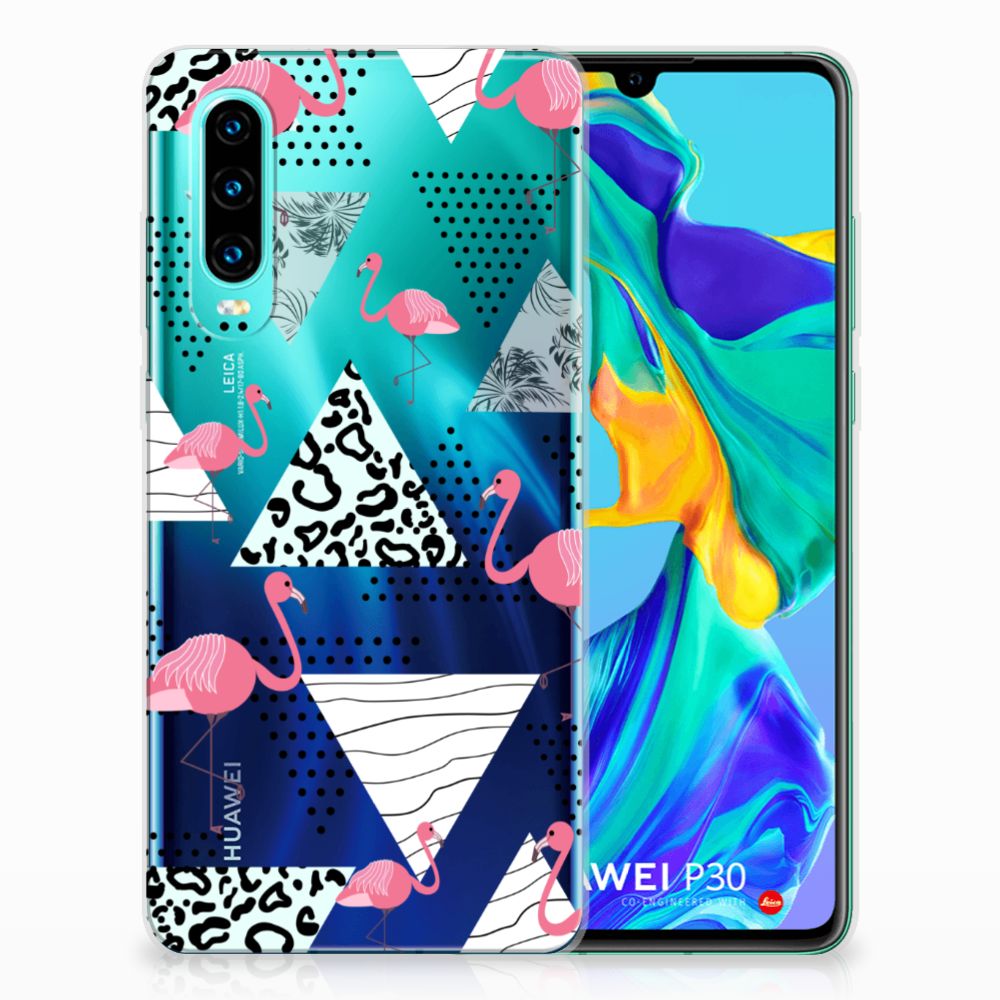 Huawei P30 TPU Hoesje Flamingo Triangle