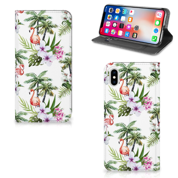 Apple iPhone Xs Max Hoesje maken Flamingo Palms