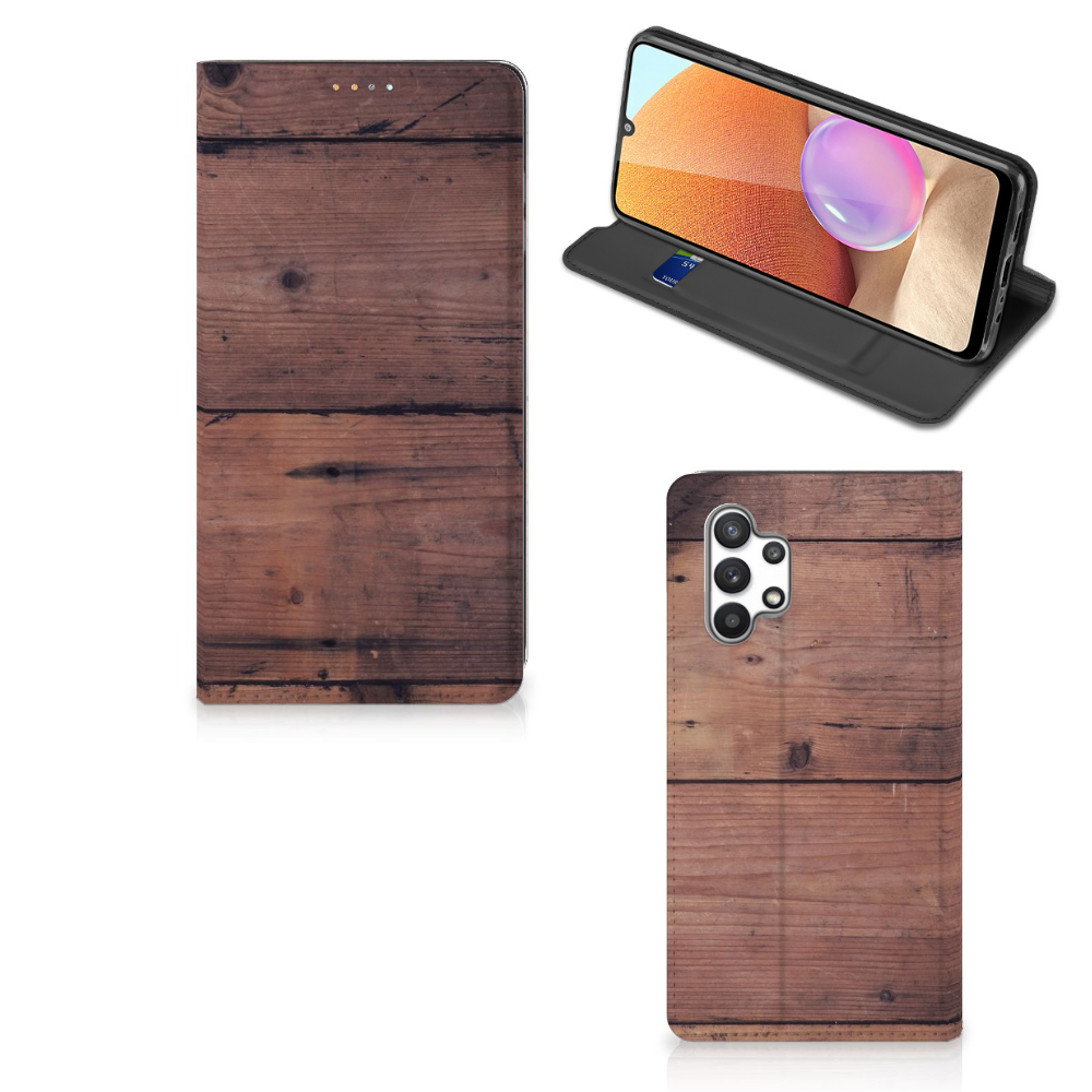 Samsung Galaxy A32 4G | A32 5G Enterprise Editie Book Wallet Case Old Wood - B2C Telecom