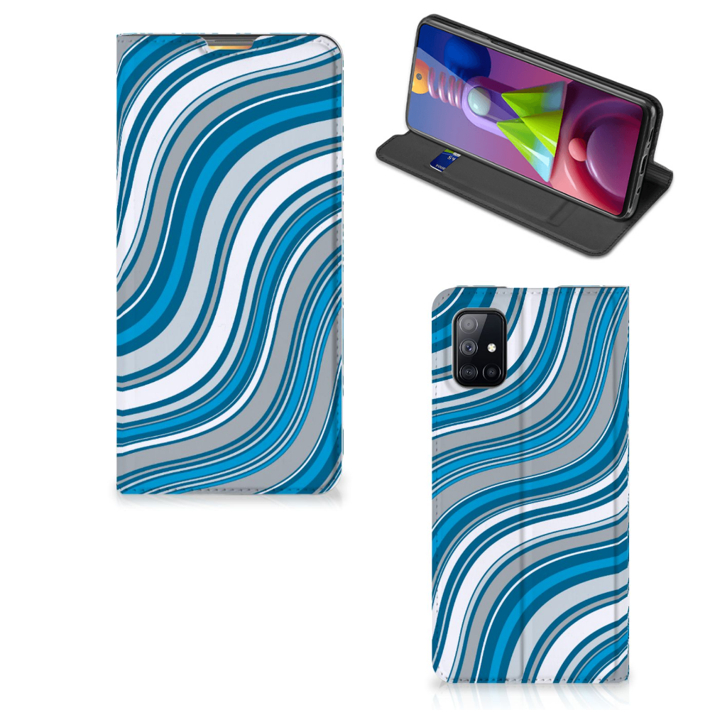 Samsung Galaxy M51 Hoesje met Magneet Waves Blue - B2C Telecom