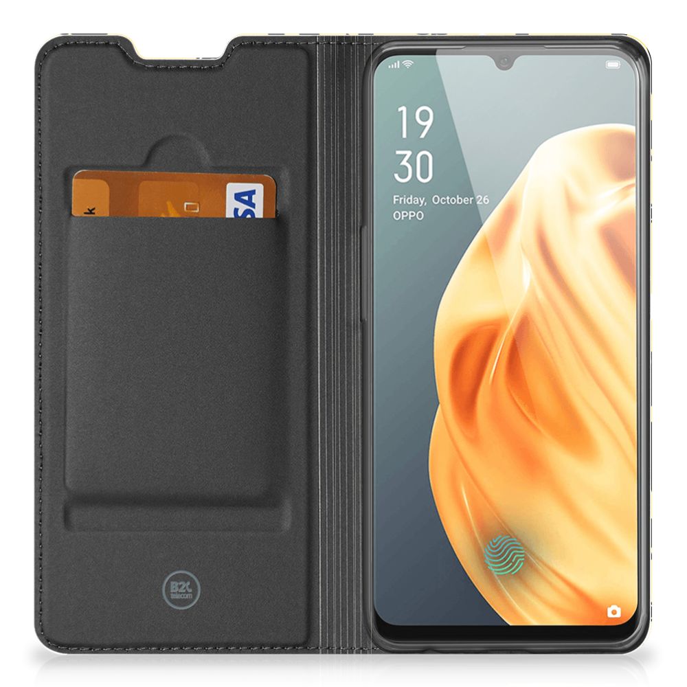 Mobiel BookCase OPPO Reno3 | A91 Punk Geel - B2C Telecom