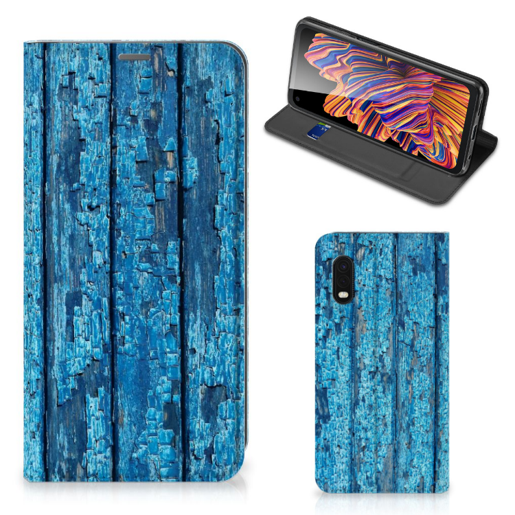 Samsung Xcover Pro Book Wallet Case Wood Blue - B2C Telecom