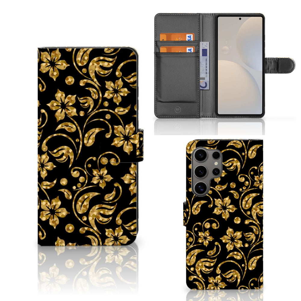 Samsung Galaxy S25 Ultra Hoesje Gouden Bloemen