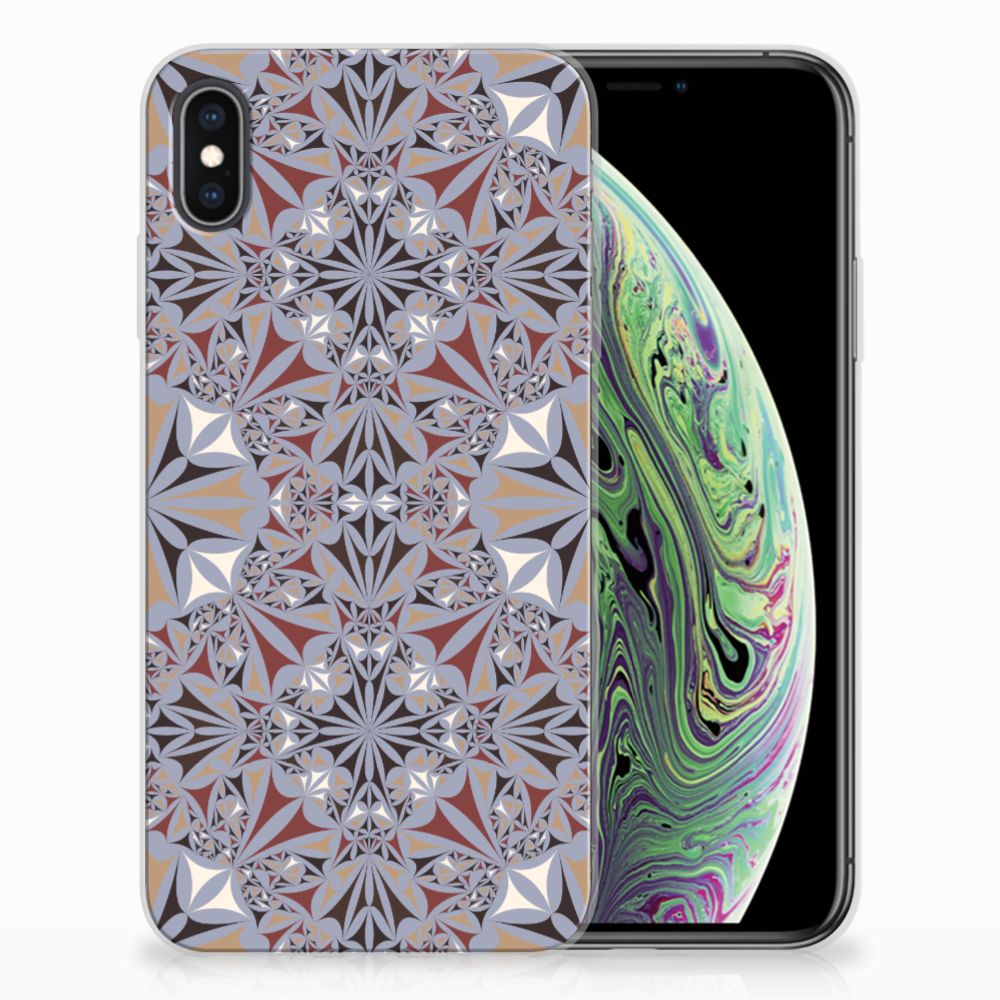 Apple iPhone Xs Max TPU Siliconen Hoesje Flower Tiles