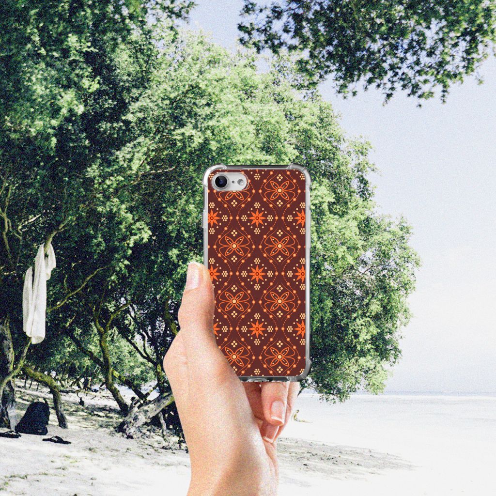 iPhone SE 2022/2020 | iPhone 8/7 Doorzichtige Silicone Hoesje Batik Brown B2C Telecom