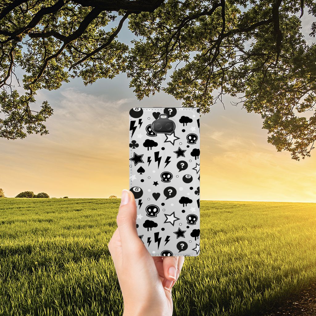 Mobiel BookCase Sony Xperia 10 Plus Silver Punk